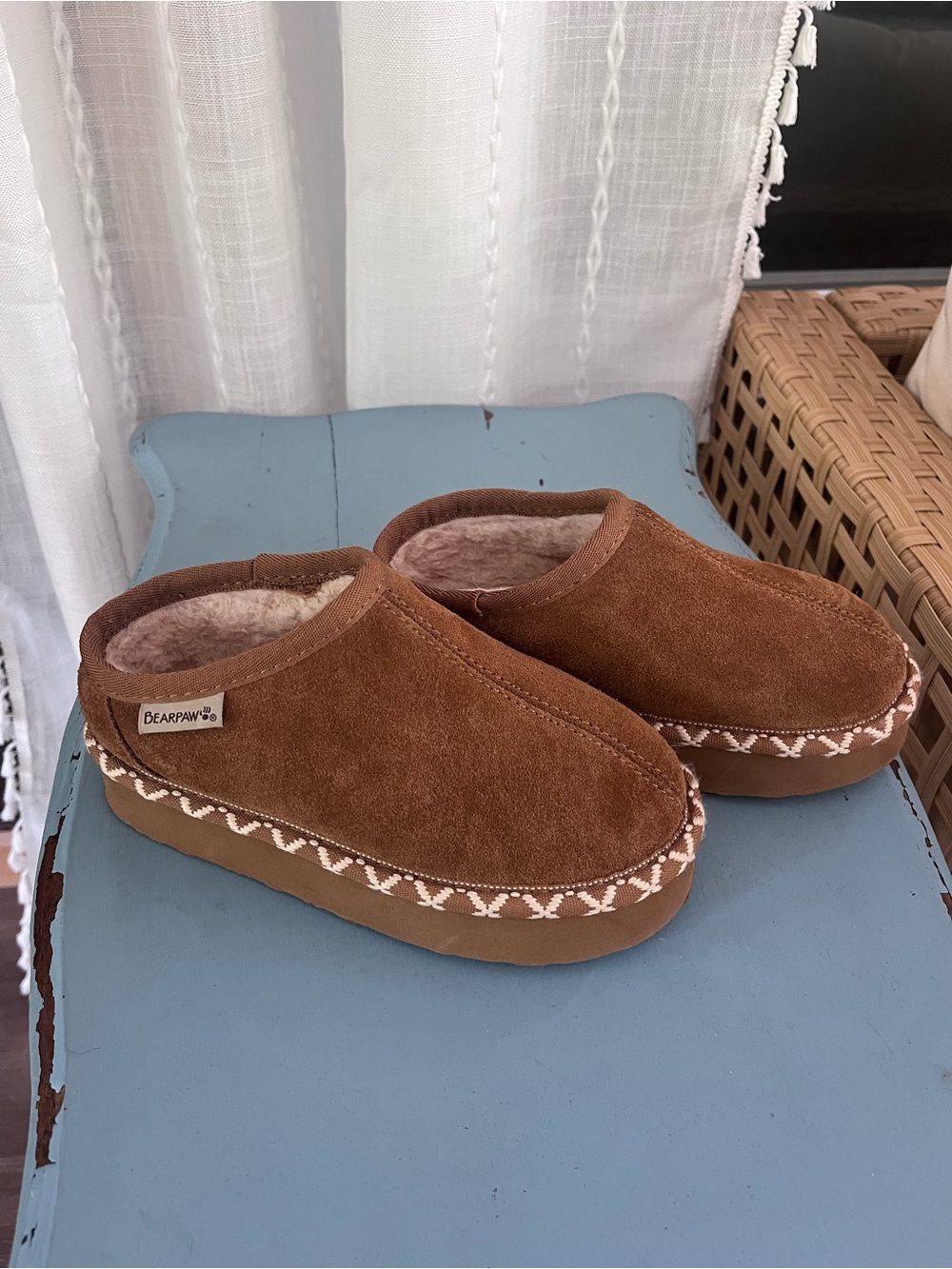 Bearpaw Kids Brown Suede Cozy Slip-On Slippers - 13c